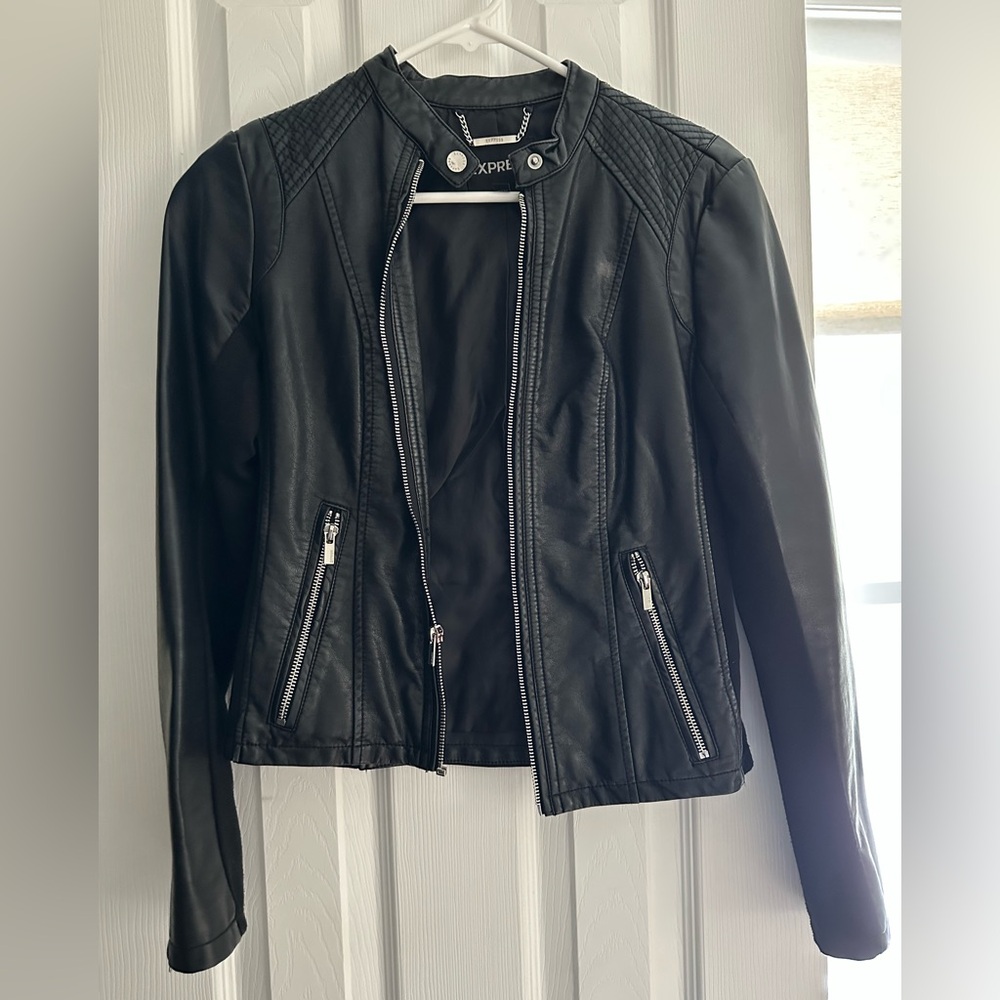 Women's Black Faux Leather Jacket